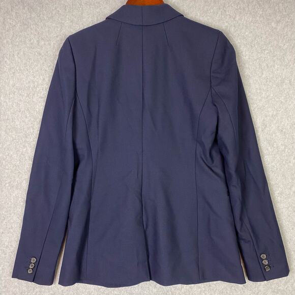 J.Crew Blazer Women's Size 4 Tall Navy Blue Wool Blend One-Button Casual Formal - Picture 5 of 11